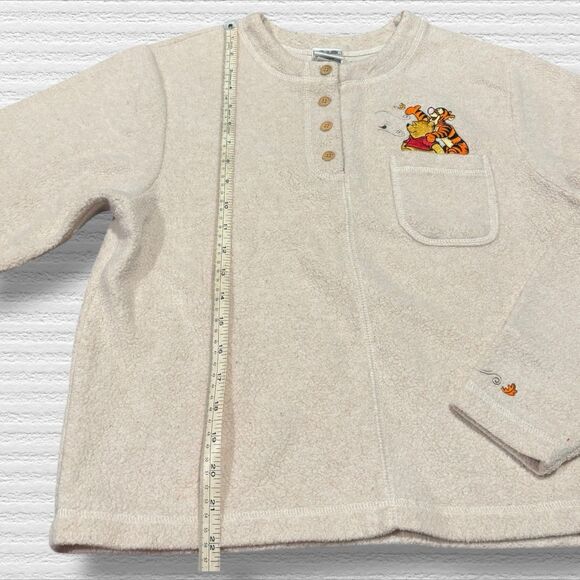 Vtg 90s Disney Catalog Winnie the Pooh Tigger Fall Fleece Henley Sweatshirt S - Picture 6 of 11